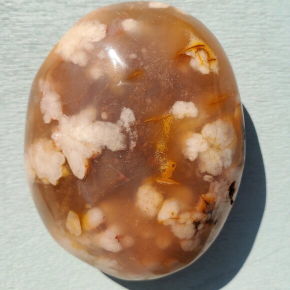 Flower Agate Palm Stone (Q3) - Picture 1 of 4